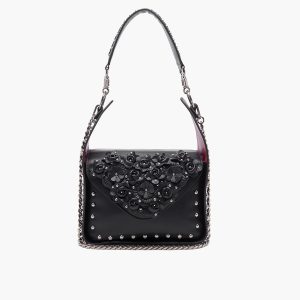 La Carrie Shopper Flowers Black
