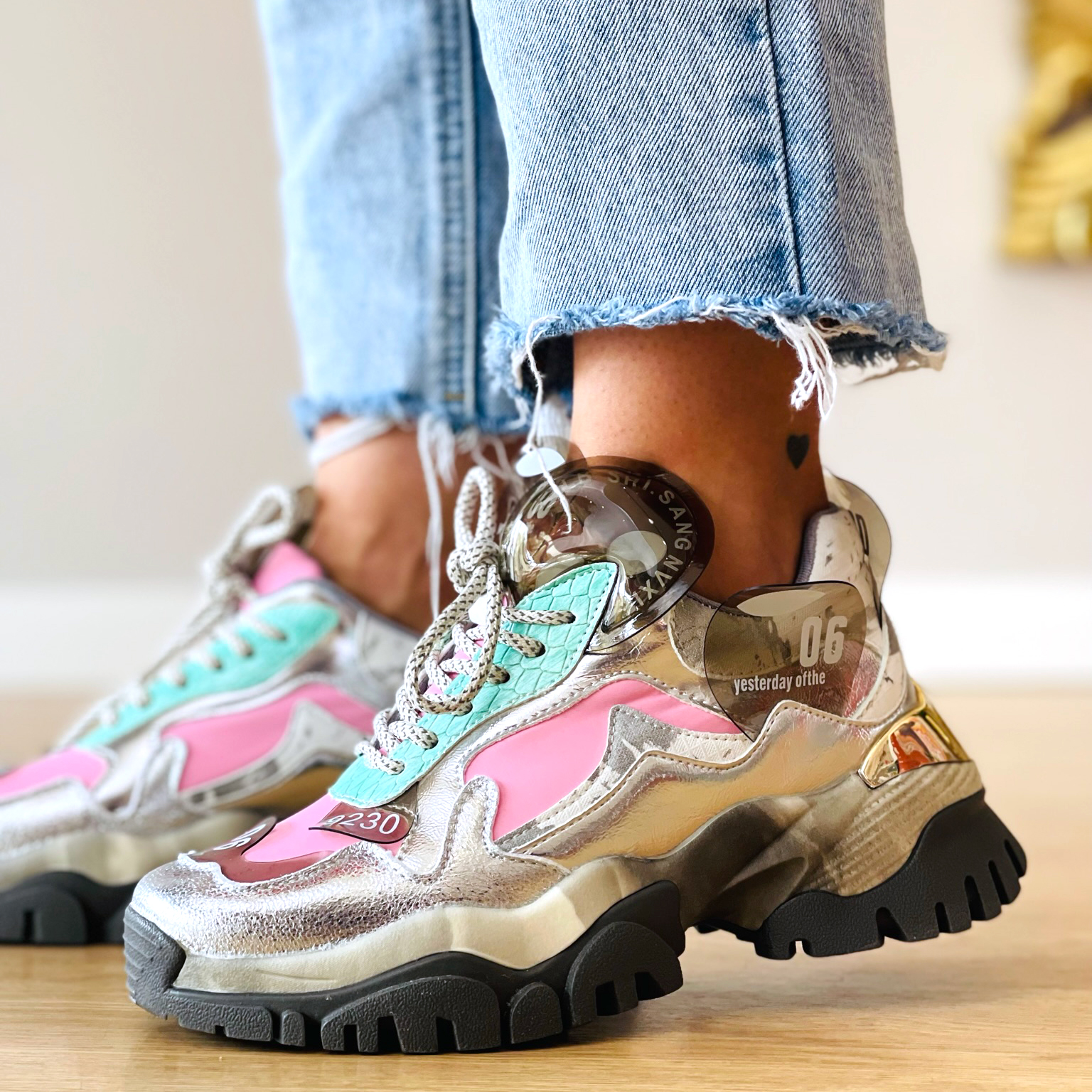 Sapatilha Exé 22E10-3 Silver Pink