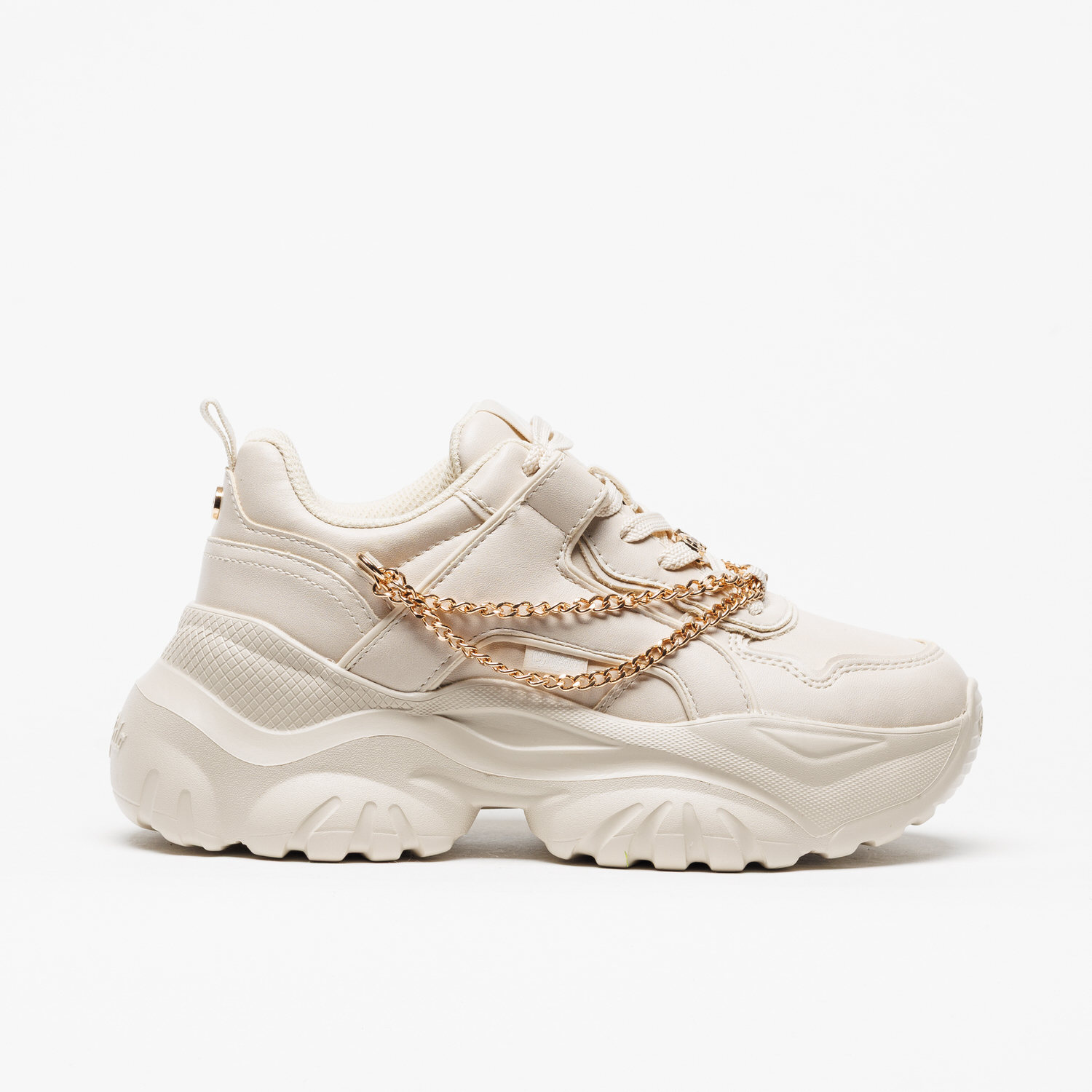 Sapatilha Buffalo Bliss Chain Cream Gold
