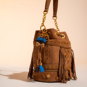 Mala Bucket Bag La Carrie Jungle Cuoio - Image 7