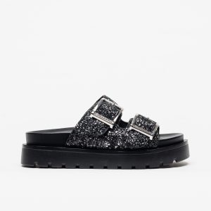 Sandália Buffalo Raya Ari Glam Black Silver