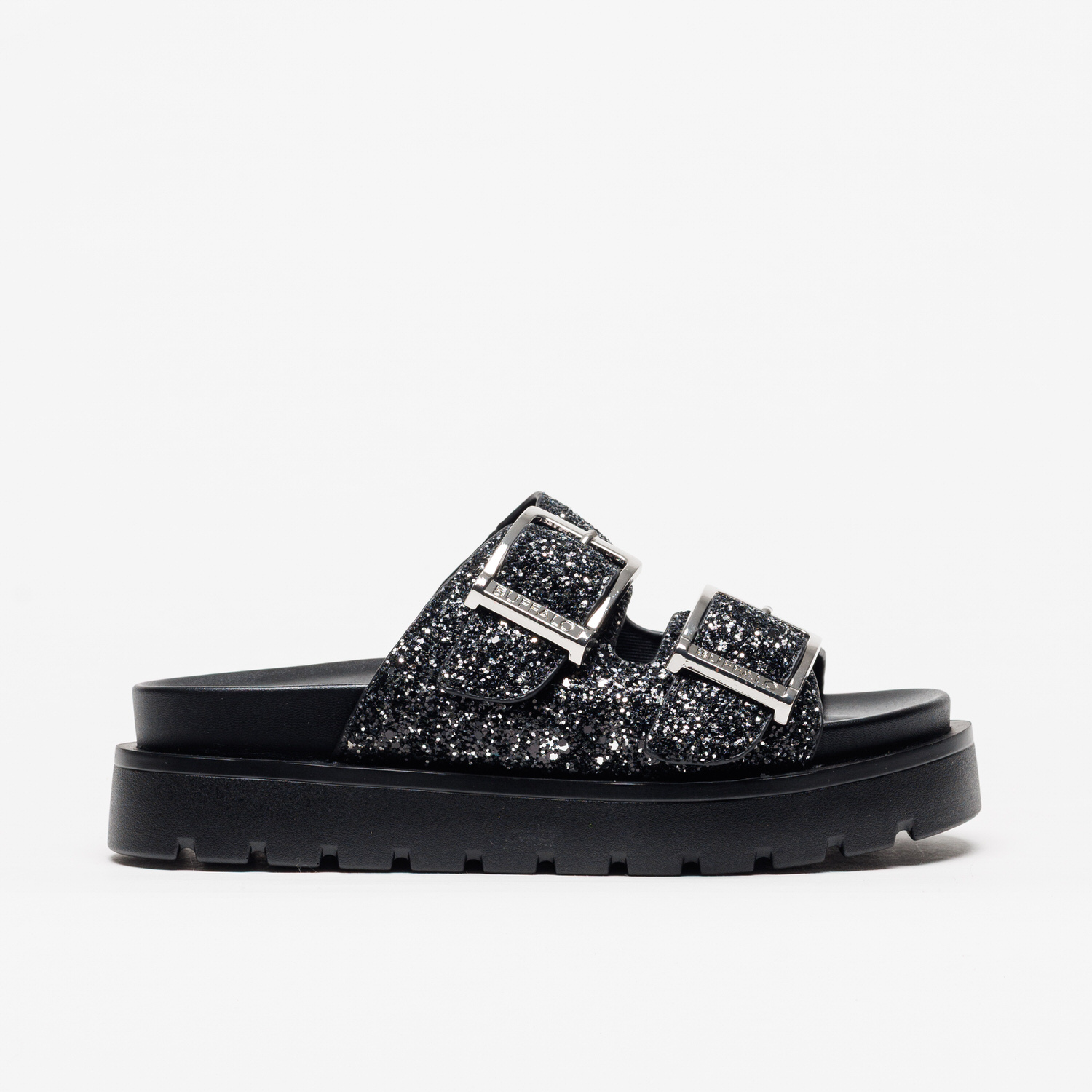 Sandália Buffalo Raya Ari Glam Black Silver